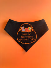 Load image into Gallery viewer, Here for the Treats, Not the Tricks Embroidered Bandana
