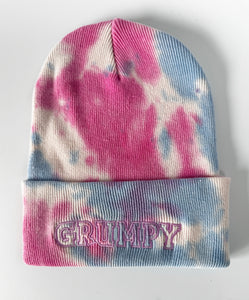 Grumpy Embroidered Tie Dye Human Beanies