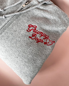 Grumpy Dog Love Embroidered Unisex Hoodie