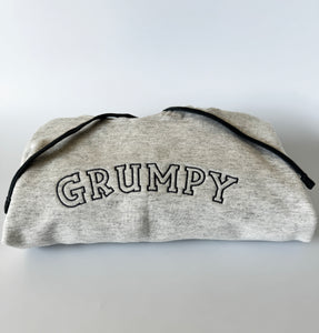 Grumpy College Lettering Embroidered Unisex Hoodie