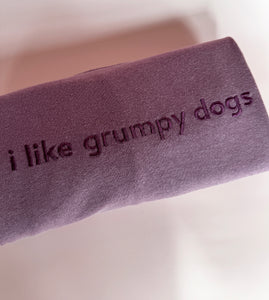I Like Grumpy Dogs Embroidered T-shirt