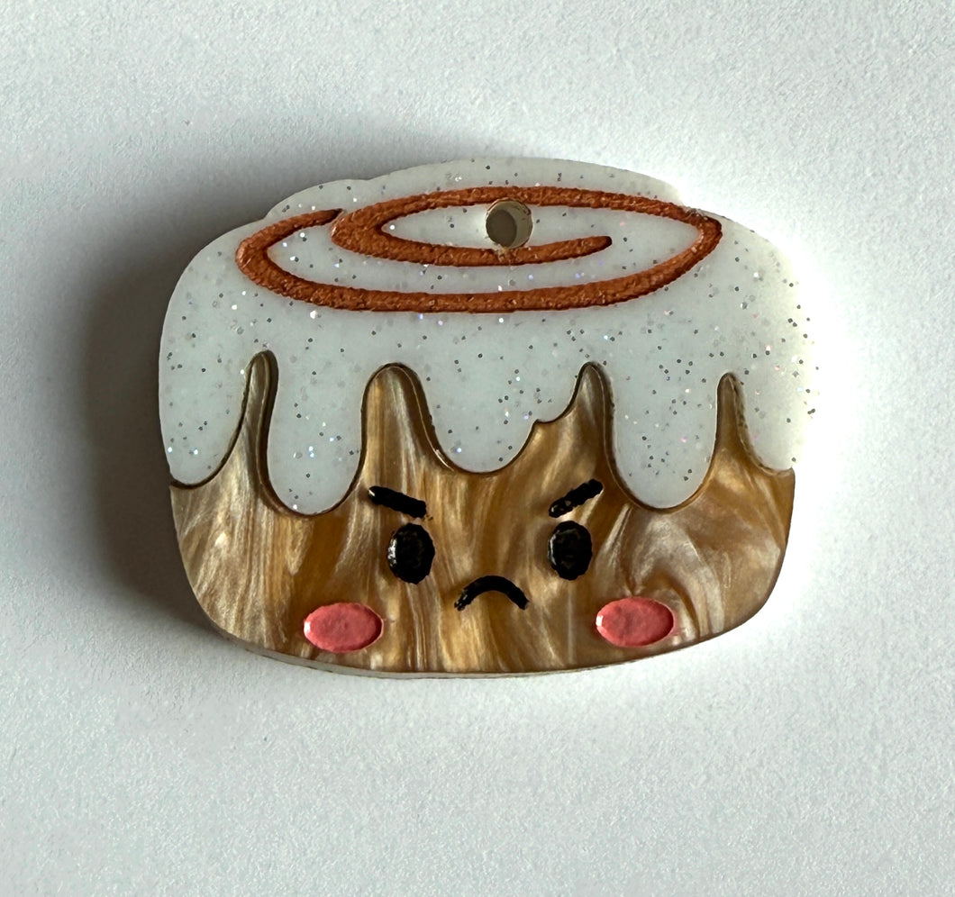 Grumpy Cinnamon Roll ID Tag