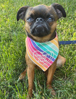Brussels Griffon Dog Wearing Grumpy Dog Club Bandana
