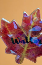 Load and play video in Gallery viewer, Fall Leaf: Personalized Pet Name Tag
