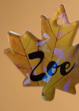 Load and play video in Gallery viewer, Fall Leaf: Personalized Pet Name Tag
