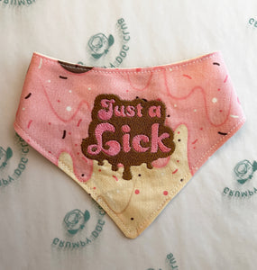 Big Lick Energy/Just a Lick Embroidered Ice Cream Bandana