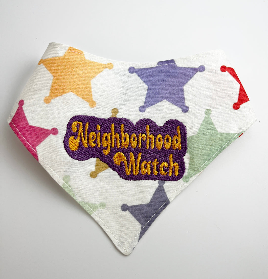Neighborhood Watch Embroidered Bandana